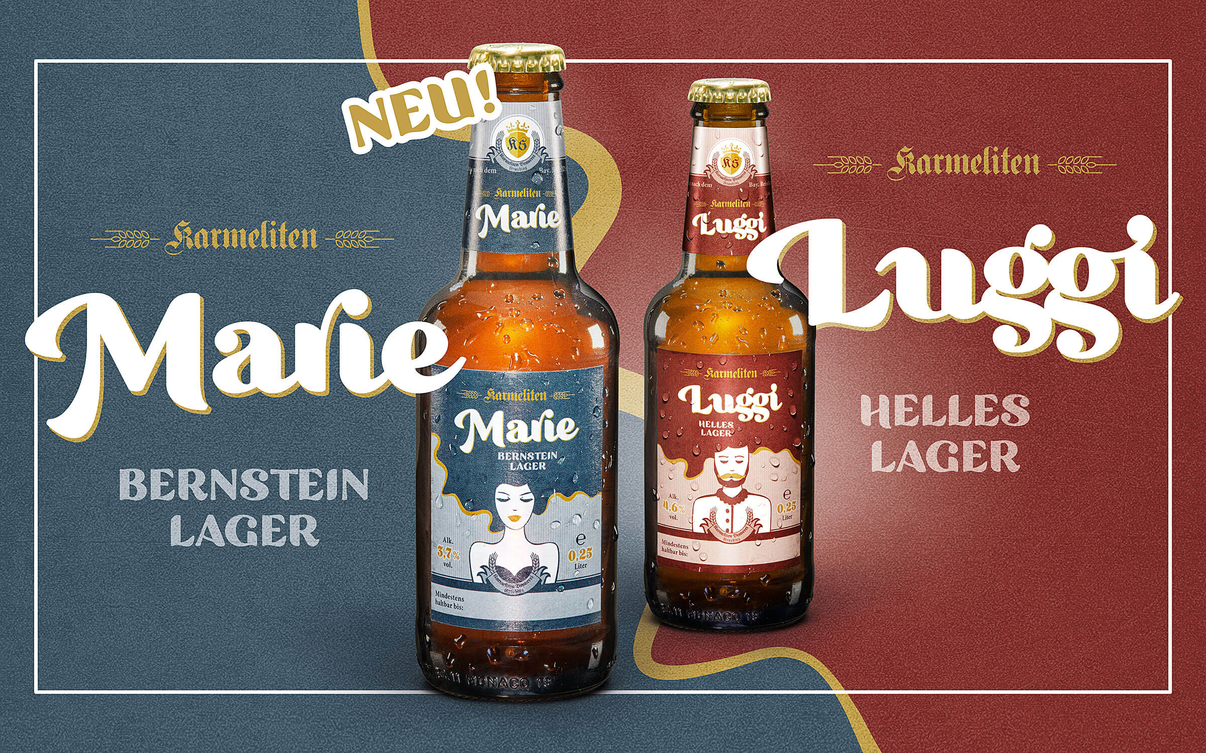 Karmeliten Brauerei – Werbebanner »Marie & Luggi«